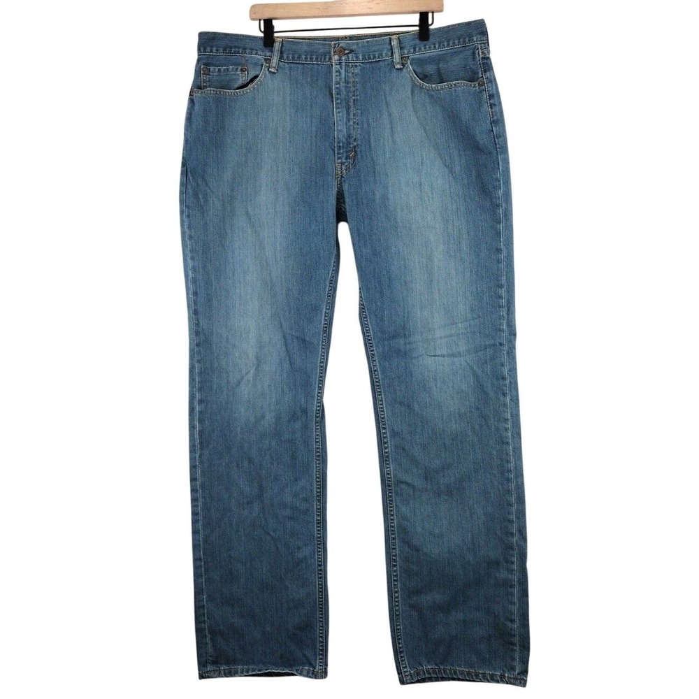 Levi Strauss 505 Regular Fit Straight Leg Jeans Mens 42x36 Blue Denim